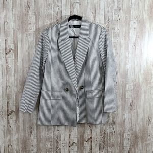 Zara striped rustic blazer NWT